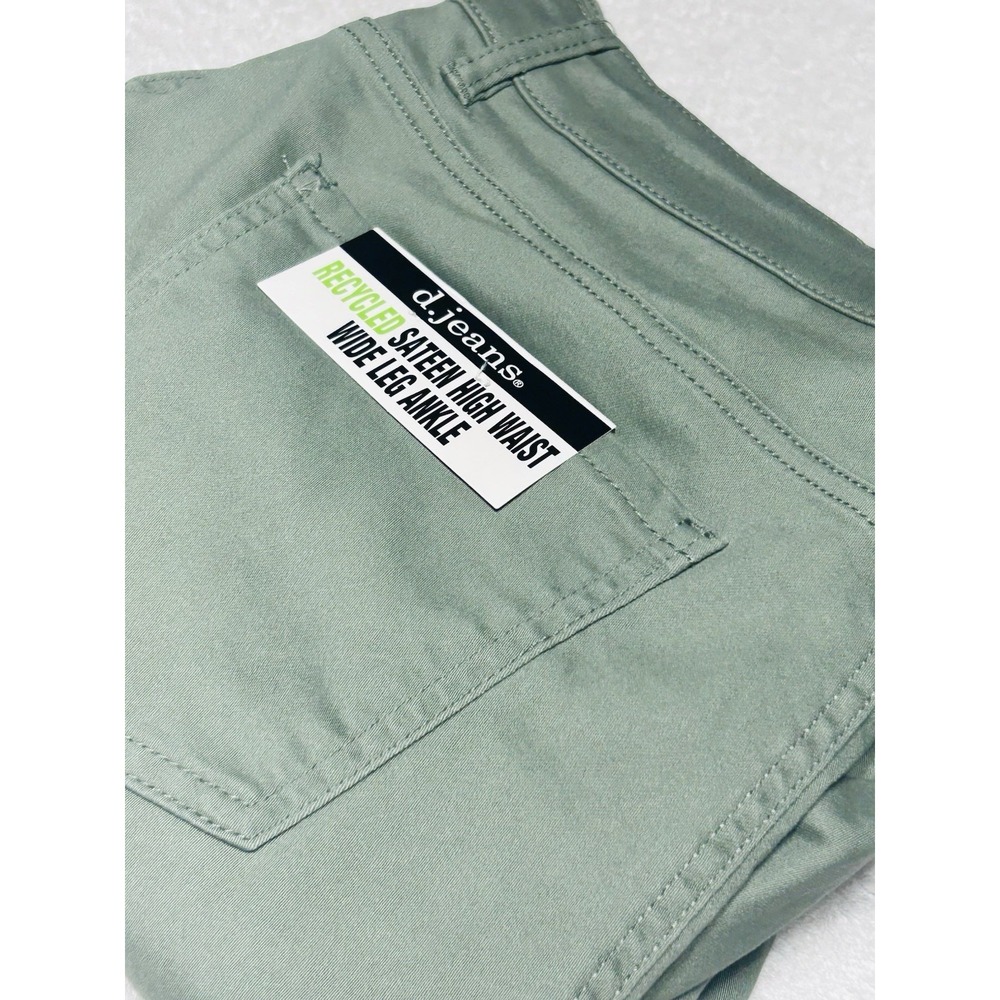 Women's D. Jeans Sateen High Waist Wide Leg Ankle Light Sage Size 16 Stretch NWT